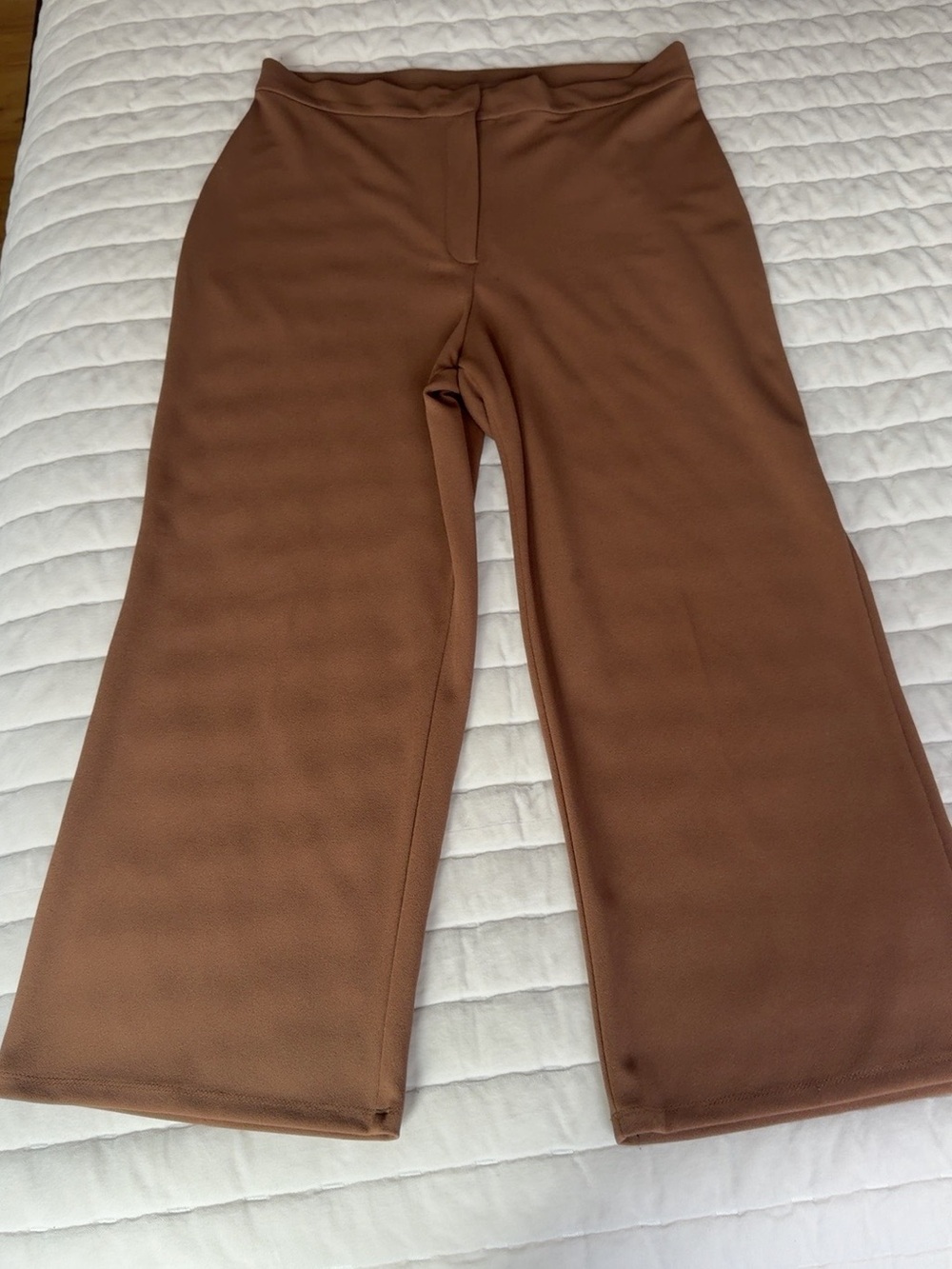 H&M Women’s Wide Leg Trousers Pants Camel Brown Size Large
